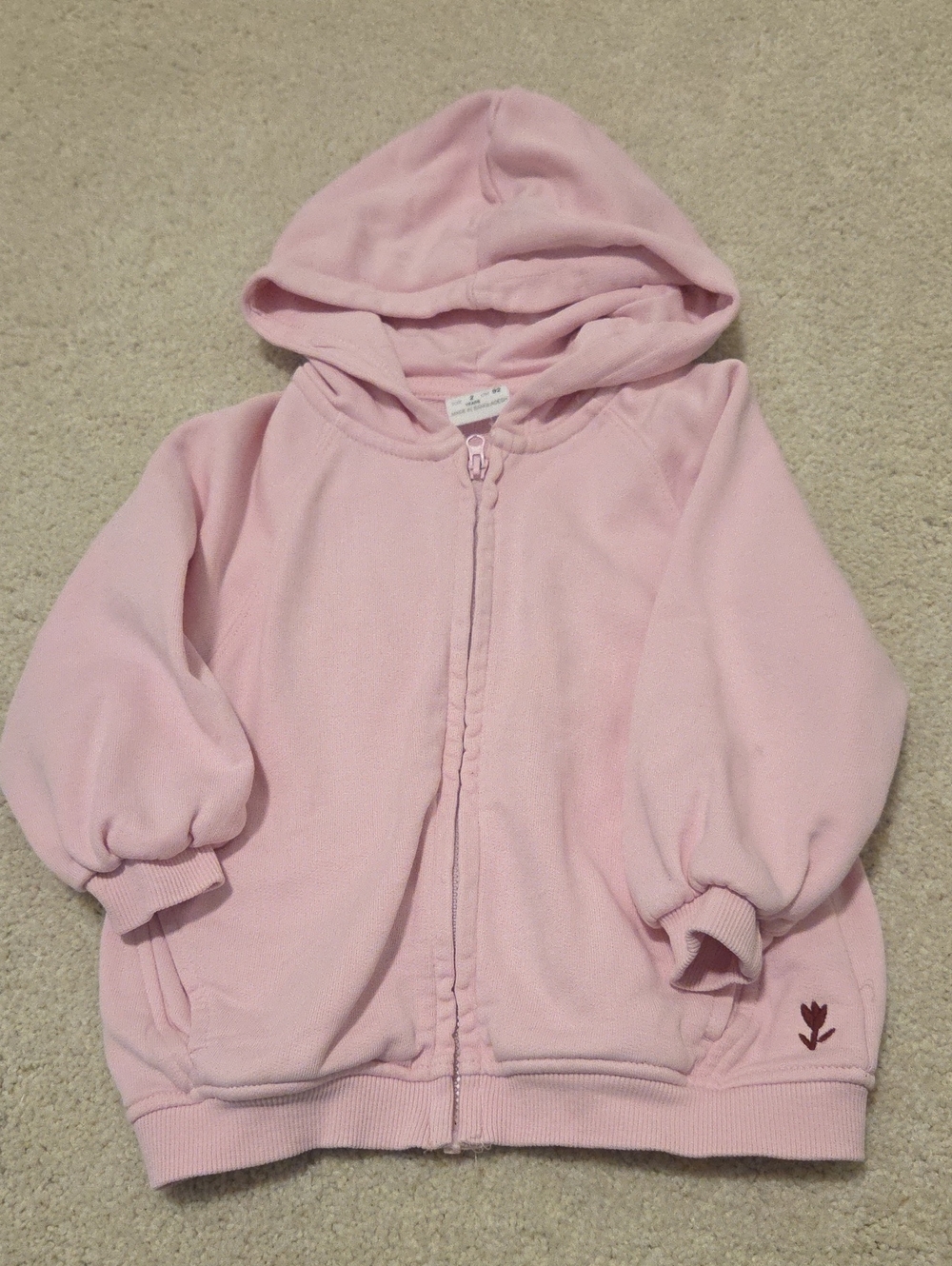 2T Pink Zara Zipup Hoodie